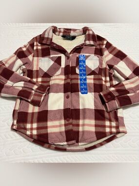 💗‎ *NEW* Member’s Mark - Girls' Plaid Sherpa-Lined Button-Up Shirt Jacket